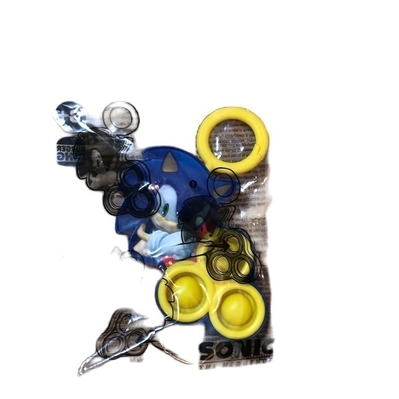 Sonic the Hedgehog Pop It Keychain Toy Blue Yellow NEW - Picture 1 of 3
